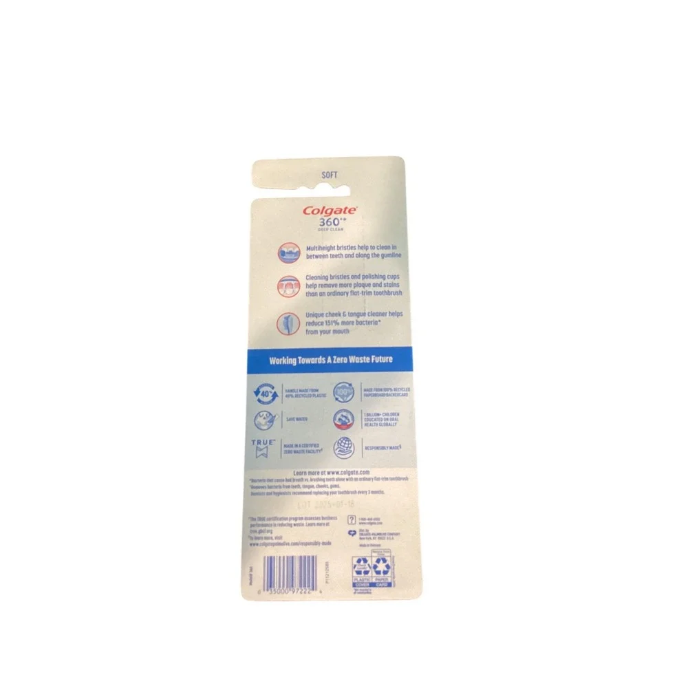 Colgate 360 Deep Clean Soft Toothbrush 4 Pack‎ Value Pack Manual Toothbrushes